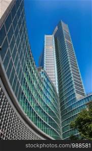 "Milan, Italy - May 12, 2018: View of the "Palazzo della Regione", public administrative Headquarters for the Italian Lombardy region in Milan, Lombardy, Italy."