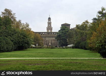 Milan, Lombardy, Italy: the Sempione park in November