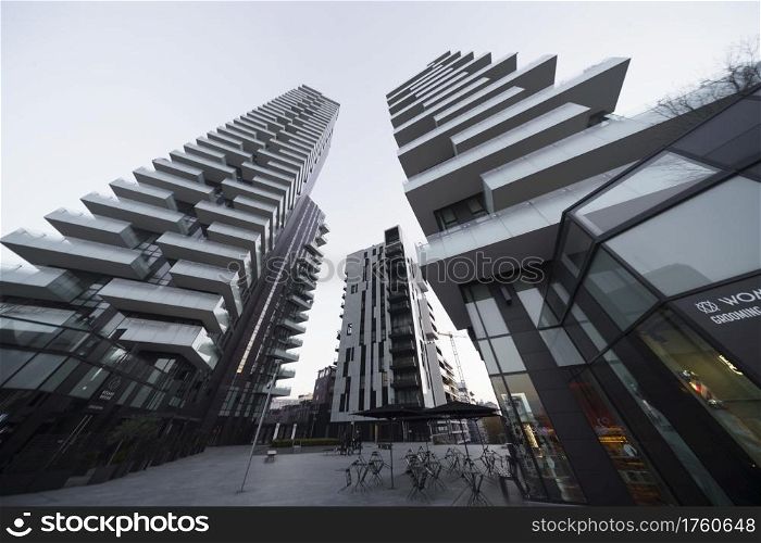 Milan, Lombardy, Italy: Torre Solaria, the highest residential building in Italy, in the Alvar Aalto square
