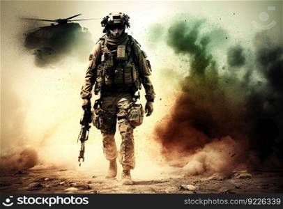 Military background illustration. AI generative.