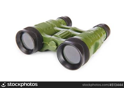 Military binoculars isolated on white