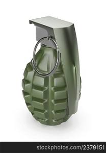 Military hand grenade on white background