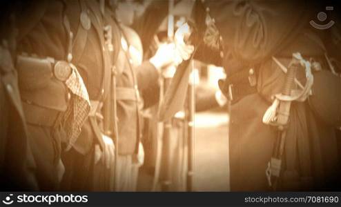 Military inspection of Civil War soldiers (Archive Footage Version)