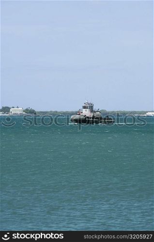 Military ship in the sea, Pearl Harbor, Honolulu, Oahu, Hawaii Islands, USA