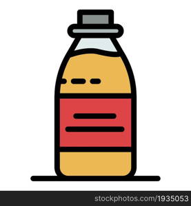 Milk bottle icon. Outline milk bottle vector icon color flat isolated. Milk bottle icon color outline vector