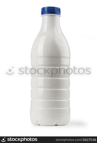 Milk bottle isolated on white background with clipping path