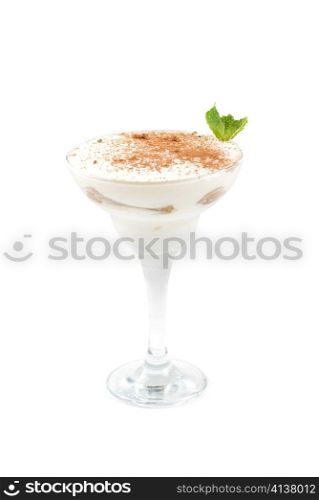 milk cocktail with chocolate and mint