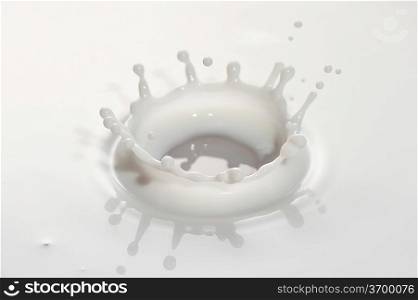 Milk drop ripple close up