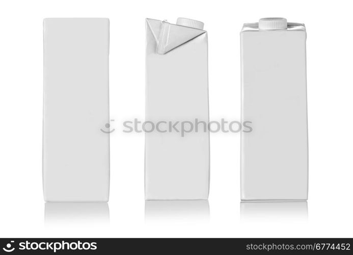 Milk or juice pack - Realistic photo image., package of Milk or juice isolated on white background&#xA;&#xA;