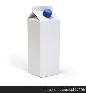 Milk or juiice blank white carton pack Isolated on white. 3d illustration