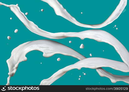 milk splash isolated on blue background