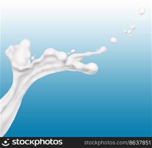 Milk wave or flow splash, pouring  sour cream or yogurt, dairy abstract liquid background, 3d rendering