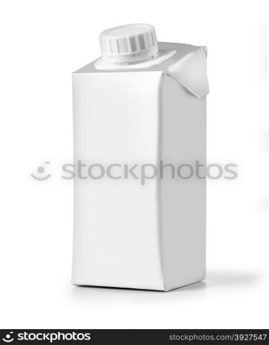 milk white carton package with clipping path