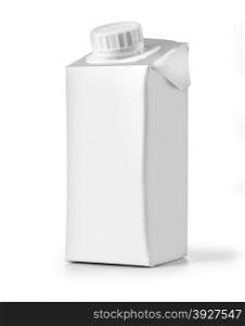 milk white carton package with clipping path