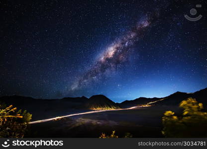 Milky way across Mt.Bromo,East Java,Indonesia