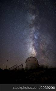 Milky way at night from Antalya Sakl kent Tubitak Observatory in Turkey. SELECT VE FOCUS. Some areas are blurred.