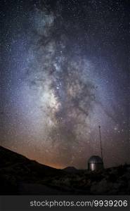 Milky way at night from Antalya Sakl kent Tubitak Observatory. SELECT VE FOCUS. Some areas are blurred.