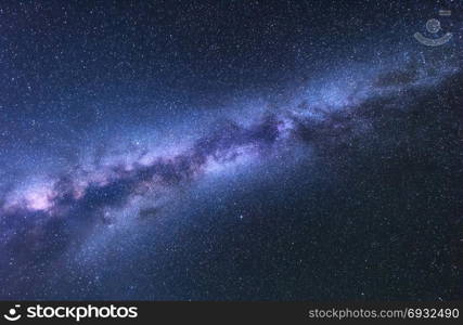 Milky Way. Fantastic night landscape with bright milky way, sky full of stars. Shiny stars. Beautiful universe. Space background with starry sky with milky way. Amazing astrophotography. Milky Way. Fantastic night landscape with bright milky way