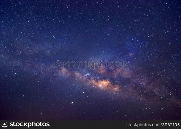 Milky way galaxy with stars and space dust in the universe, long speed exposure, Night landscape with colorful Milky Way, Starry sky at summer, Beautiful Universe, Space background.. Detailed star on sky in Milky way