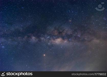 Milky way galaxy with stars and space dust in the universe, long speed exposure.. Milky way