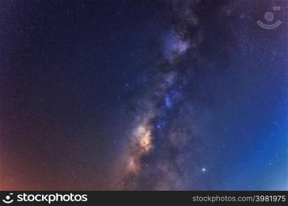 Milky way galaxy with stars and space dust in the universe, long speed exposure.. Detailed star on sky in Milky way