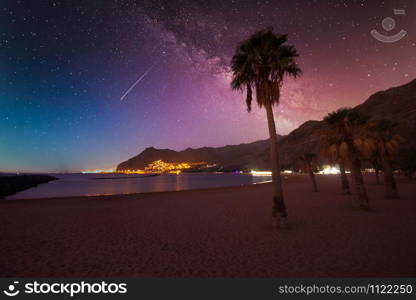 Milky Way over Playa De Las Teresitas, Tenerife, Canary Islands.