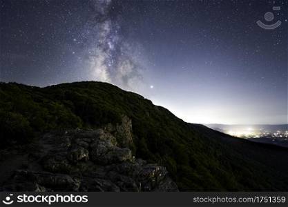 Milky Way over Stony Man Mountain in Shenandoah National Park in Virginia.