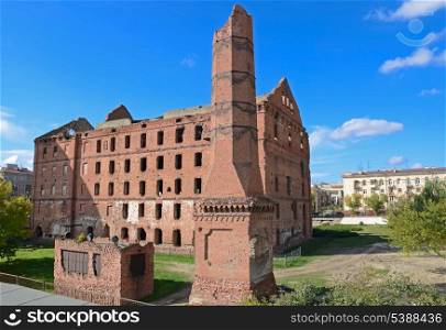 "Mill destroyed during ww2 - part of museum "Stalingrad fight". Volgograd, Russia."