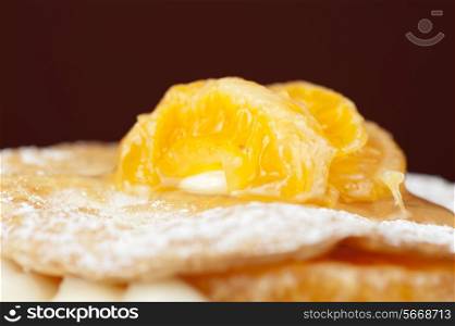 millefeuille with tangerine tasty dessert