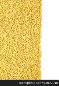 millet grain on a white background with clipping path