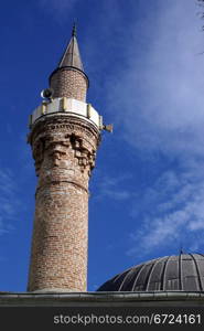 Minaret and dome of Kavakli Chinari in Bursa