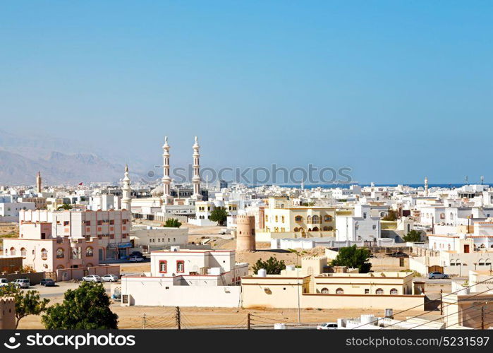 minaret and religion in clear sky in oman muscat the old mosque