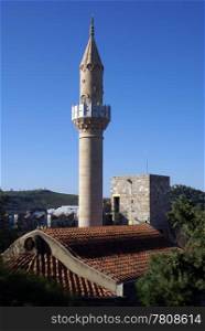 Minaret in Bodrum St Peter&rsquo;s castle, Turkey