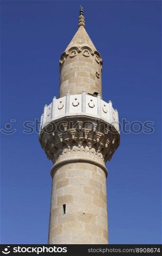 Minaret in St Peter&#39;s castle in Bodrum, Turkey