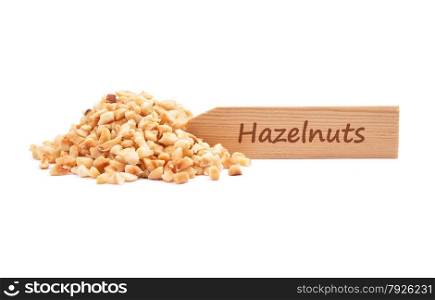 Minced hazelnuts at plate