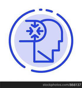 Mind, Autism, Disorder, Head Blue Dotted Line Line Icon