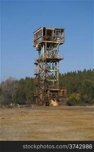 mine tower. abandoned mine shaft tower