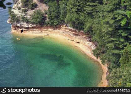 Miners Castle rock formation . Located in Pictured Rock National Shoreline, Michigan, USA.
