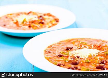 Minestrone Soup With Parmesan Cheese