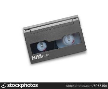 mini DV cassette isolated on white background