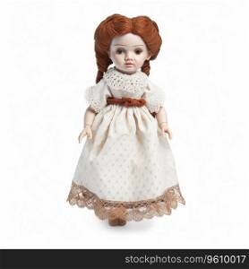 Mini Old-Fashioned Doll isolated on white