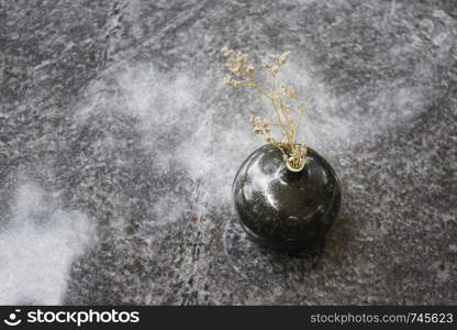 Mini vase on marble table, stock photo