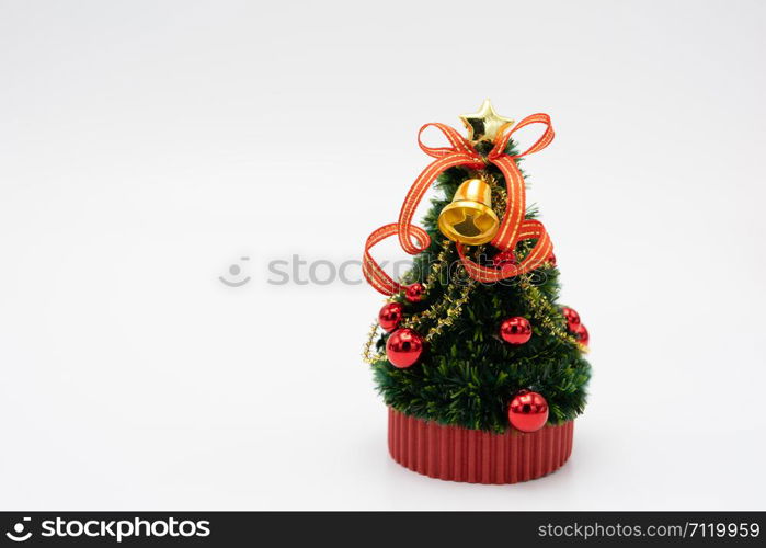 Miniature Christmas tree Celebrate Christmas on December 25 every year. using as background xmas concept with copy spaces for you