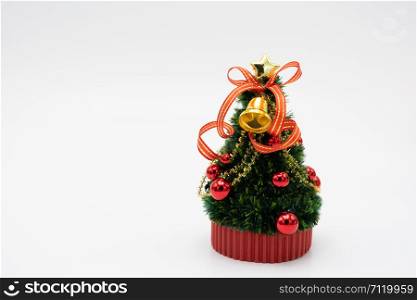 Miniature Christmas tree Celebrate Christmas on December 25 every year. using as background xmas concept with copy spaces for you