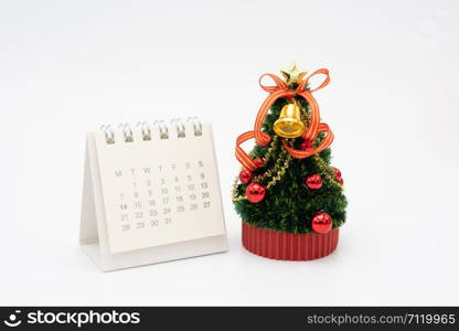 Miniature Christmas tree Celebrate Christmas on December 25 every year. using as background xmas concept with copy spaces for you