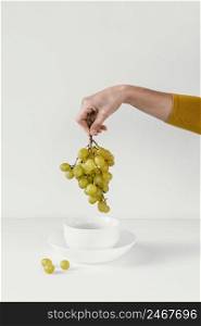 minimal abstract grapes hand