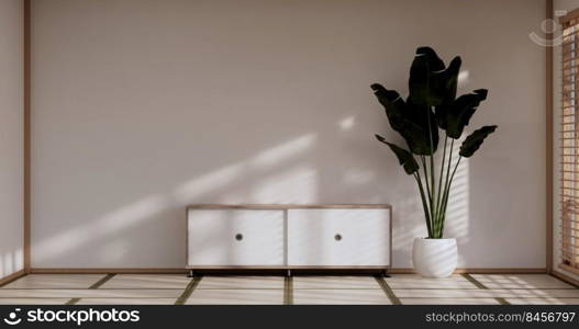 Minimal cabinet for tv interior wall mockup,3d rendering