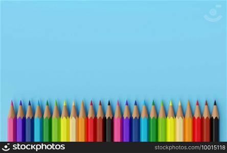 Minimal colorful wood color stationery, 3d illustration