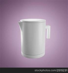 Minimal household electric kettle boiler pot for tea or coffee 3D rendering illustration