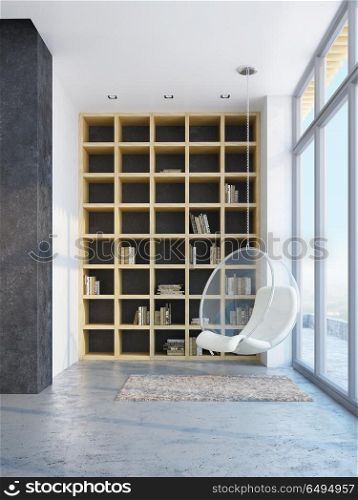 minimalism style interior of dining room, 3d rendering